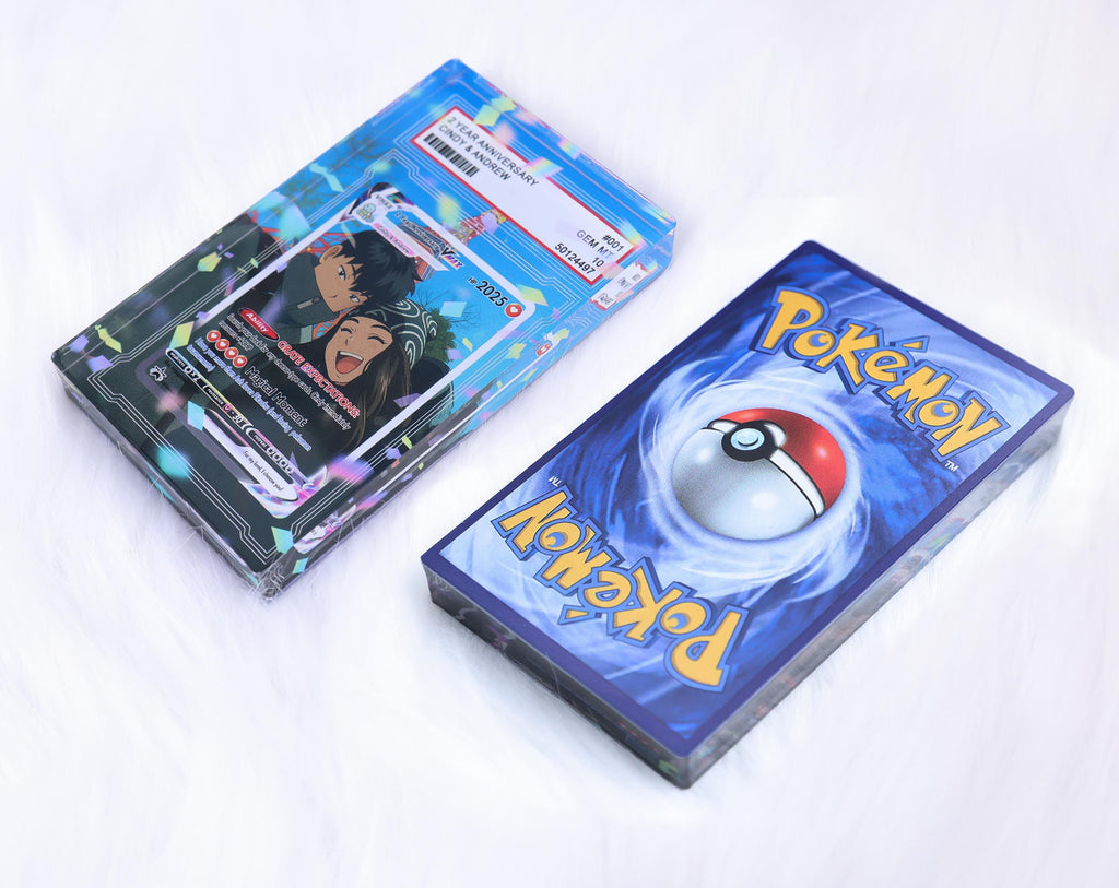 Personalized Pokemon Anniversary Card, Custom Photo Acrylic Plaque, Anime Wedding Card, Anniversary Gift, Gift for Him, Valentine's Day Gift