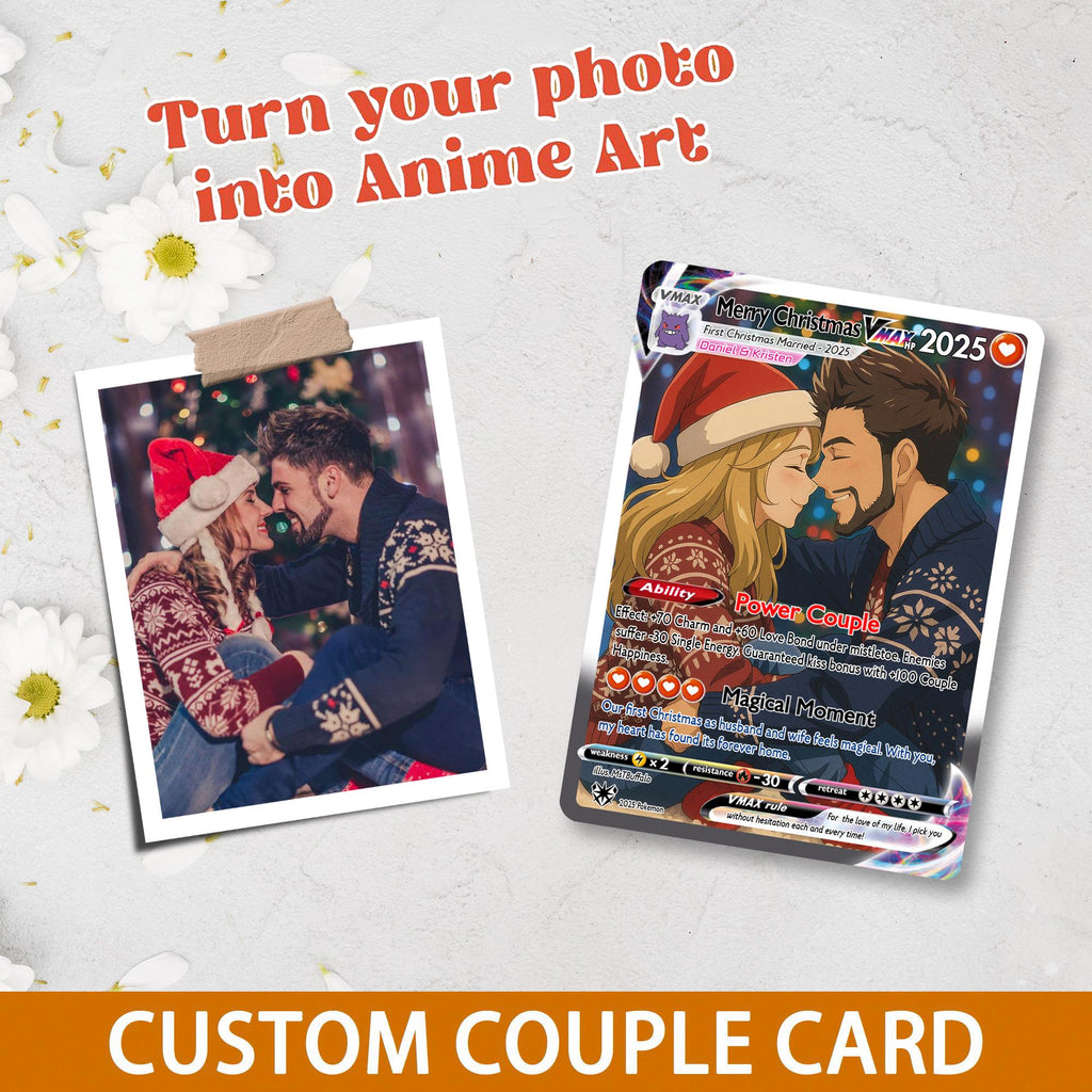 Personalized Pokemon Anniversary Card, Custom Photo Acrylic Plaque, Anime Wedding Card, Anniversary Gift, Gift for Him, Valentine's Day Gift