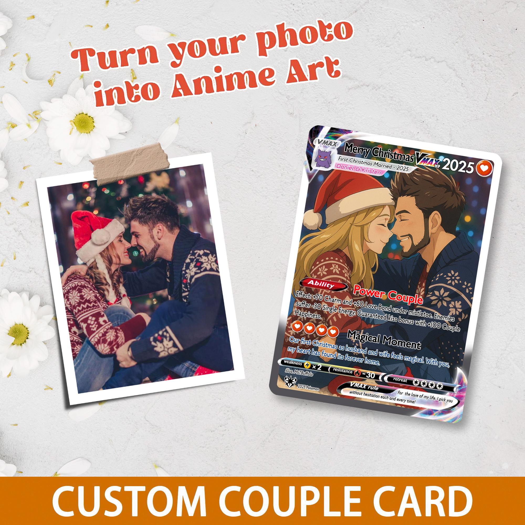 Personalized Pokemon Anniversary Card, Custom Photo Acrylic Plaque, Anime Wedding Card, Anniversary Gift, Gift for Him, Valentine's Day Gift