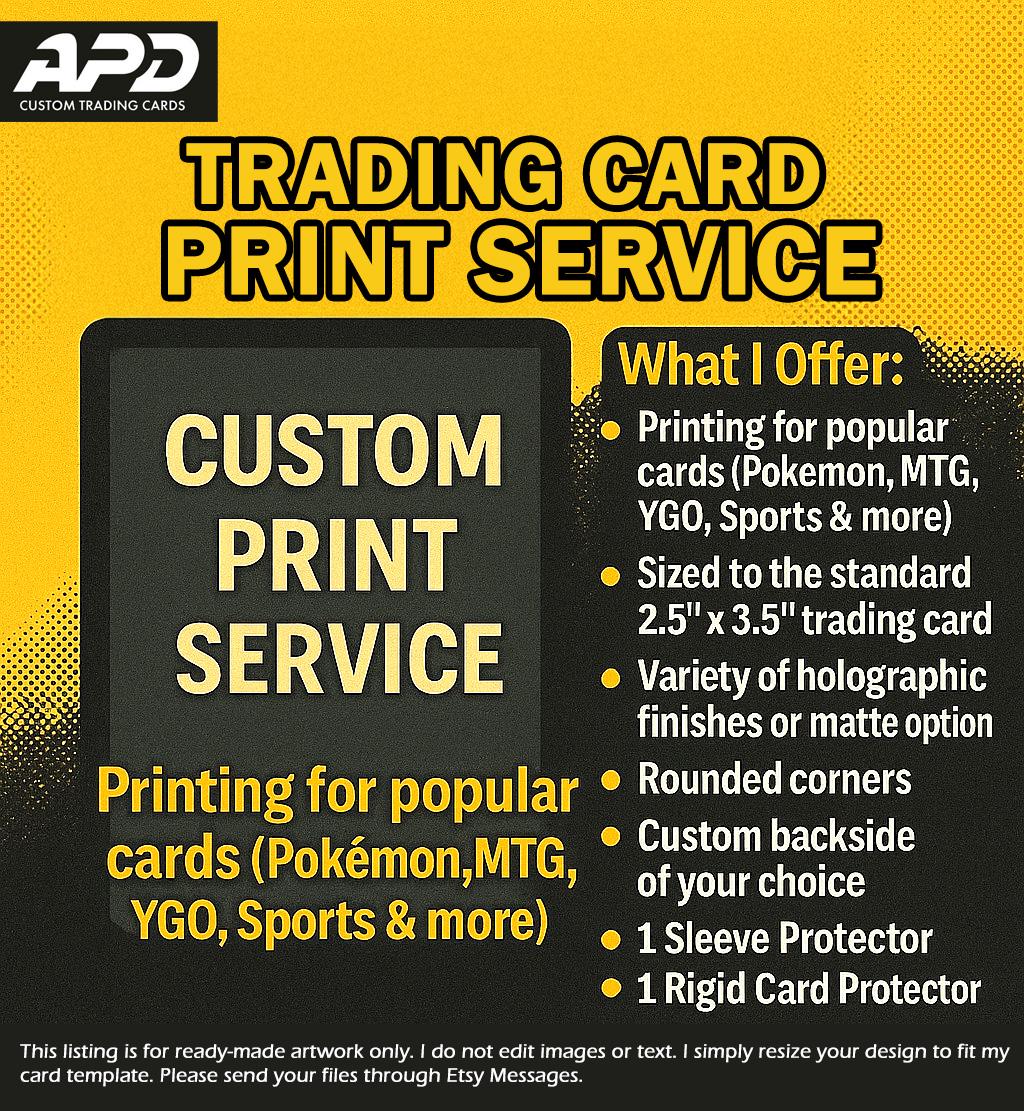 Custom Pokemon Card, Print Your Own Card, Holographic Custom Cards, Proxy Card Print, MTG Print Cards, Print Trading Cards, Print Pokemon