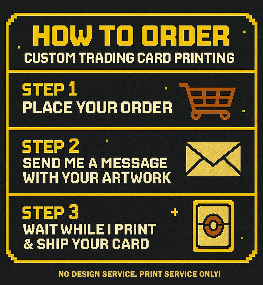 Custom Pokemon Card, Print Your Own Card, Holographic Custom Cards, Proxy Card Print, MTG Print Cards, Print Trading Cards, Print Pokemon