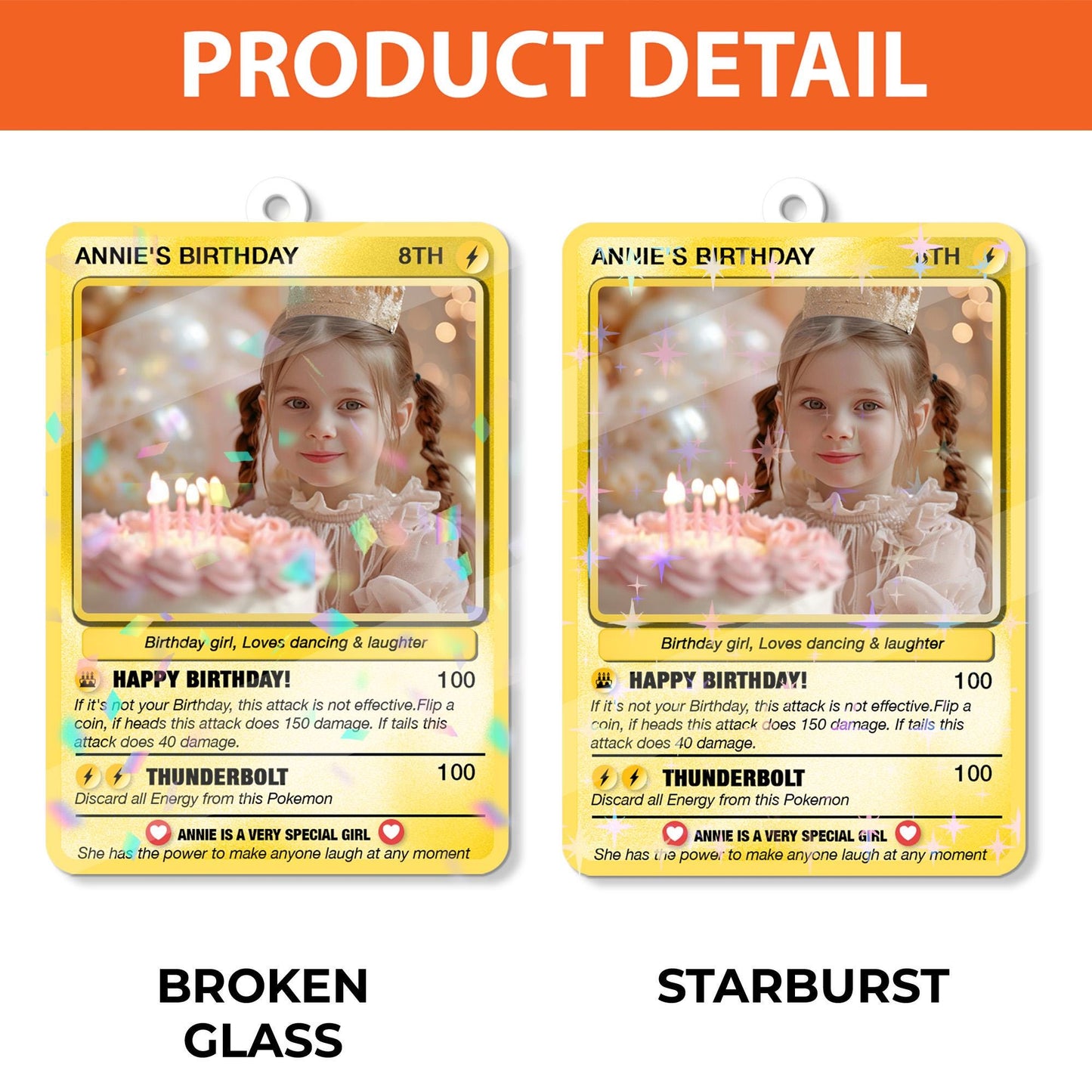 Personalized Poke Birthday Holographic Style Portrait, Poke Happy Birthday Trading Card, Anime Style Card, Unique Bir...