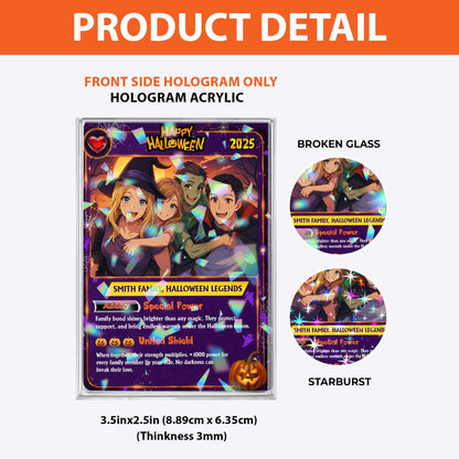 Custom Photo Anime PokeCard Halloween Gift for Couple, Personalized Family Trading Card,  Wedding Gift, Newlywed Gift...