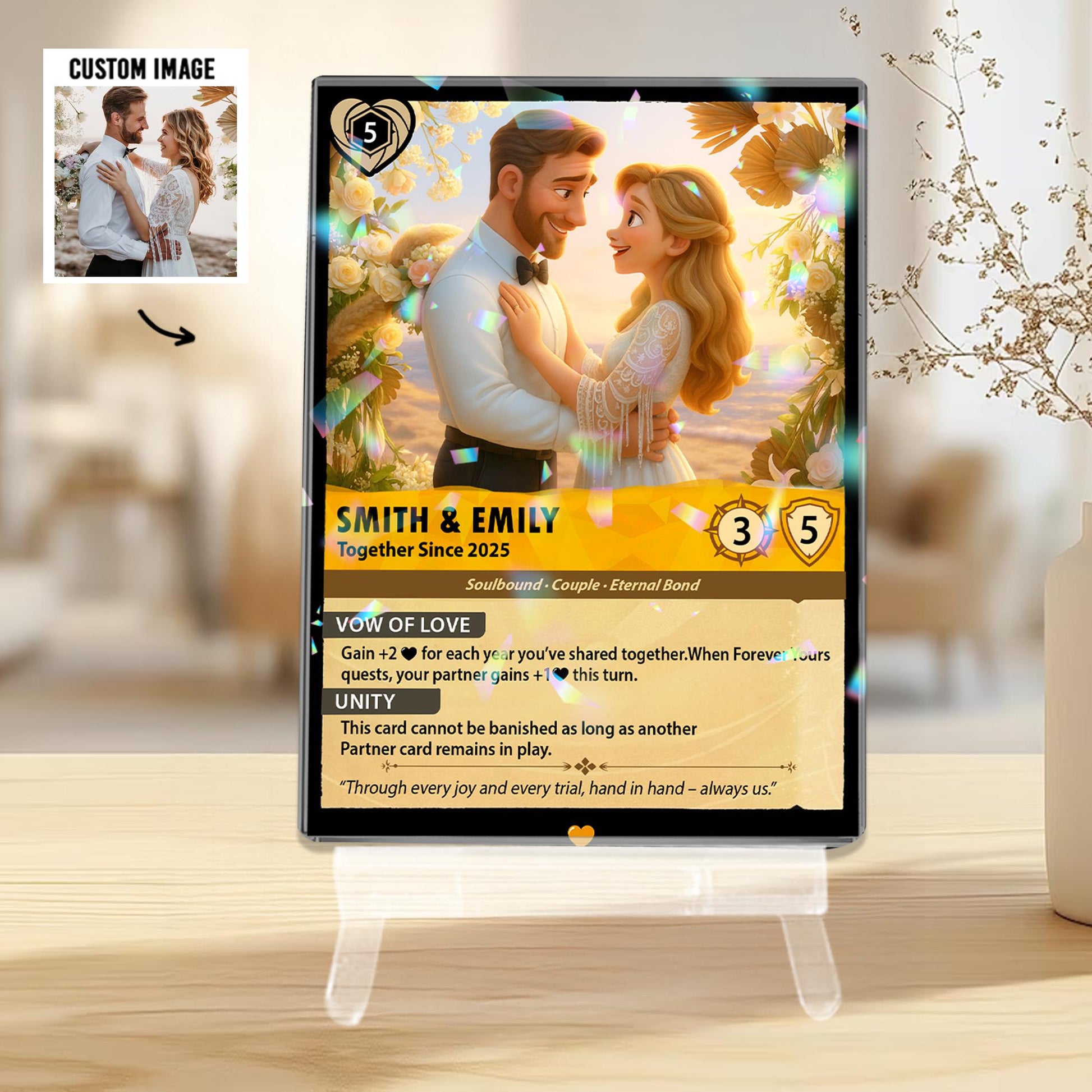 Personalized Poke Couple Anniversary Trading Card, Romantic wedding Card, Couple Acrylic Game Card, Anime Wedding Car...
