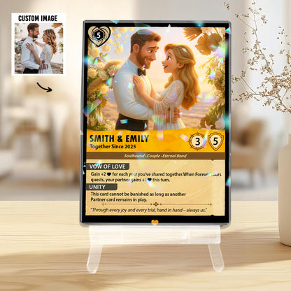 Personalized Poke Couple Anniversary Trading Card, Romantic wedding Card, Couple Acrylic Game Card, Anime Wedding Car...