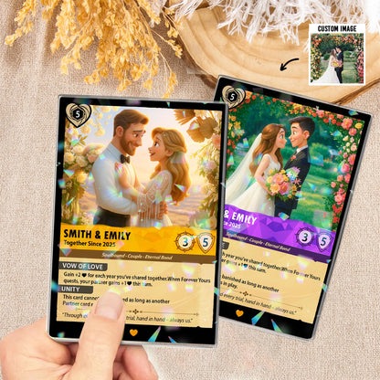Personalized Poke Couple Anniversary Trading Card, Romantic wedding Card, Couple Acrylic Game Card, Anime Wedding Car...
