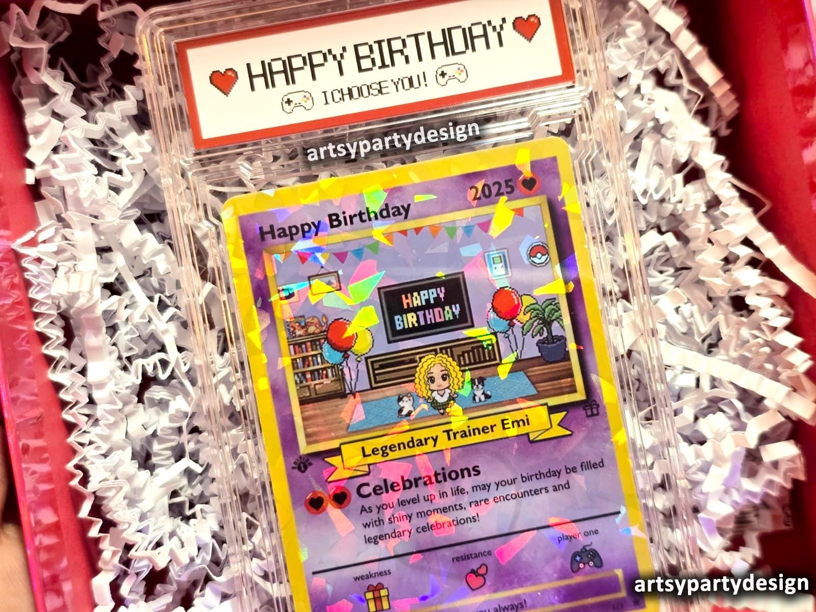 Poke Birthday Gift, Custom Trading Card, Personalized Birthday Card, Birthday Gift For Him, Birthday Gift For Her, Nerdy Gifts, Gamer gift