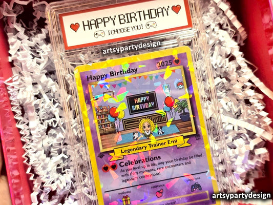Poke Birthday Gift, Custom Trading Card,  Personalized Birthday Card,  Birthday Gift For Him, Birthday Gift For Her, ...