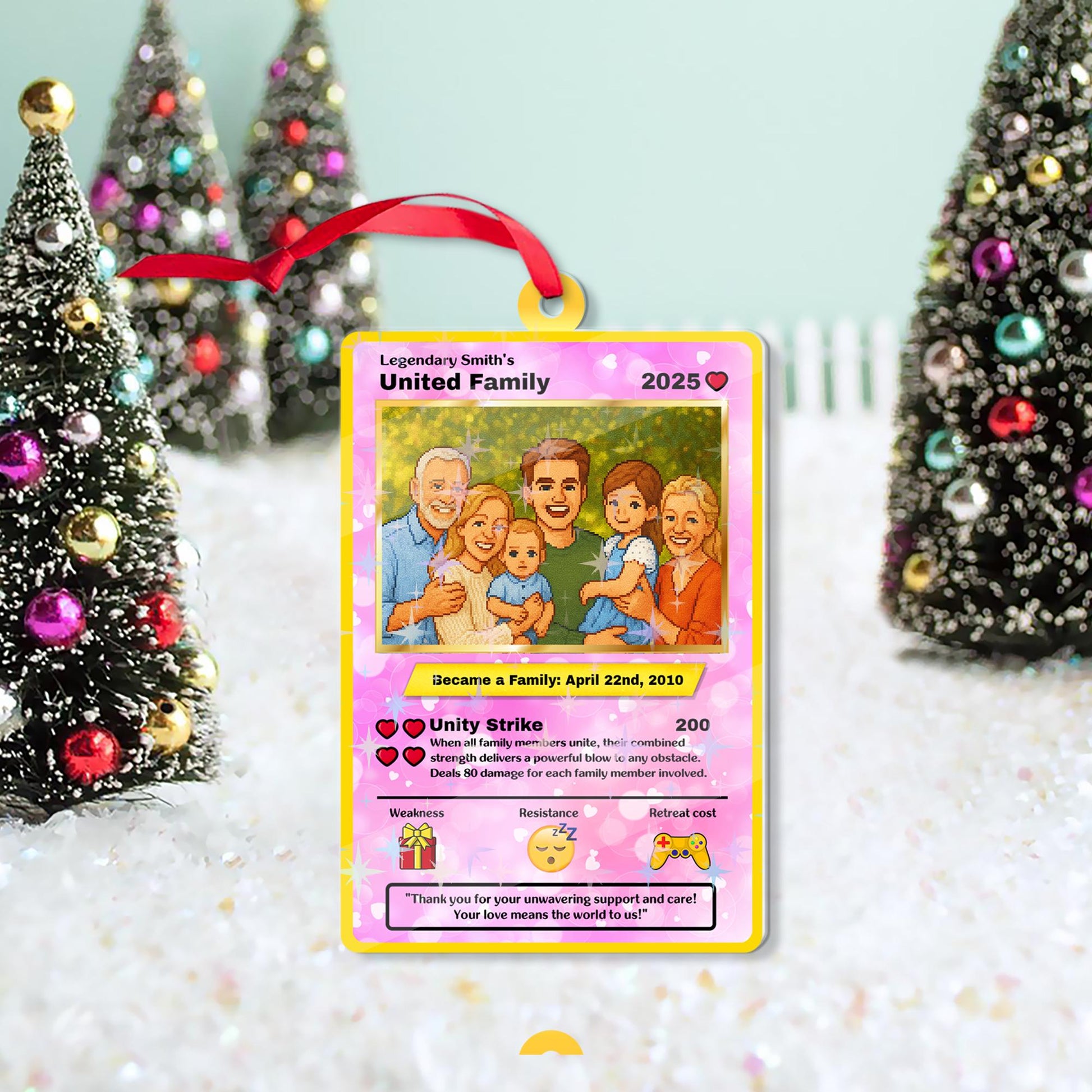 Personalized Family Anime Portrait Poke Ornament, Custom Cartoon Style Anime Poke Card With Photo, Photo Anime Card, ...