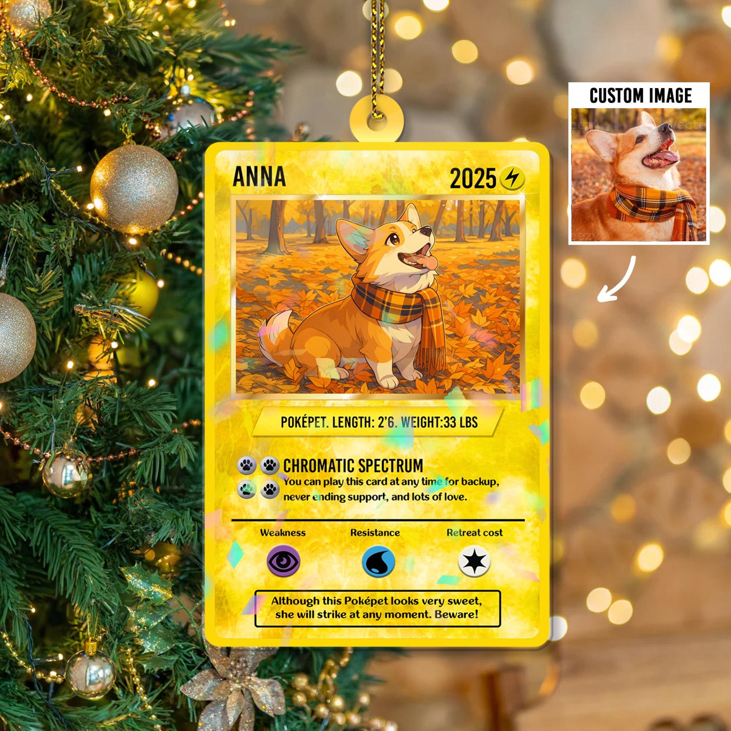 Personalized Photo Anime Your Pet as a Poke Pet, Photo&Text Game Card - PokeCard Gift for Pet Lover Ornaments, Dog Po...