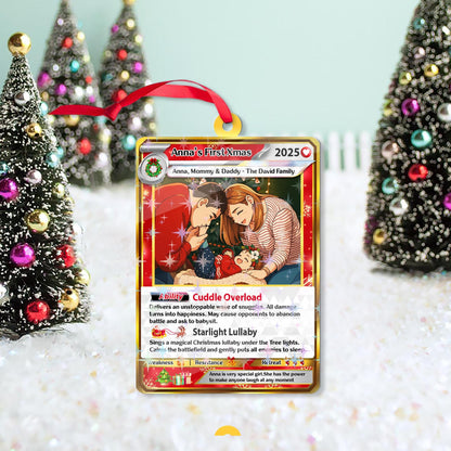 Custom Photo Family Anime Merry Christmas Tree Hanging Card, Personalized Holiday Photo Keepsake Gift For Family, Fam...