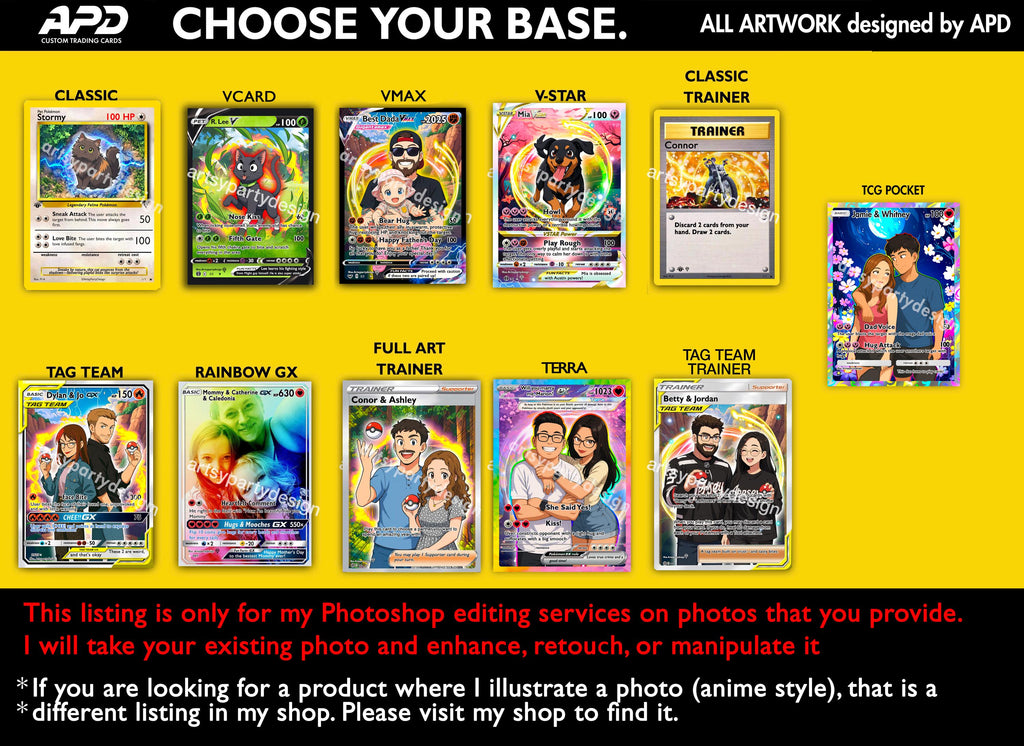 Custom Pokemon Card, Pet as Pokemon , Pokemon Birthday Card, Pokemon Couple Card, Pokemon Gift, Pokemon Christmas Card,Pets,People any photo
