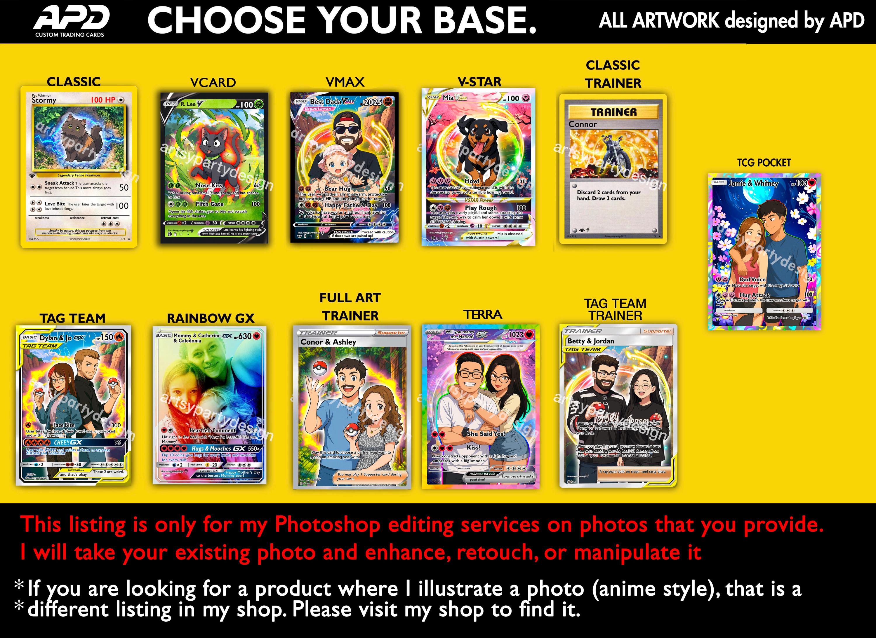 Custom Pokemon Card, Pet as Pokemon , Pokemon Birthday Card, Pokemon Couple Card, Pokemon Gift, Pokemon Christmas Card,Pets,People any photo