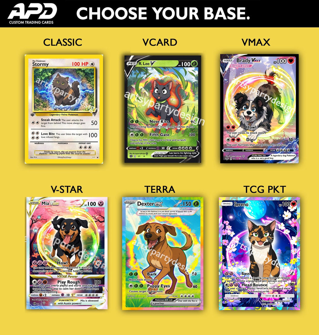 Custom Pokemon Card, Pet as Pokemon , Pokemon Card, Turn your pet into a Pokemon, Pokemon Illustration, Artist rendition, Cartoon art