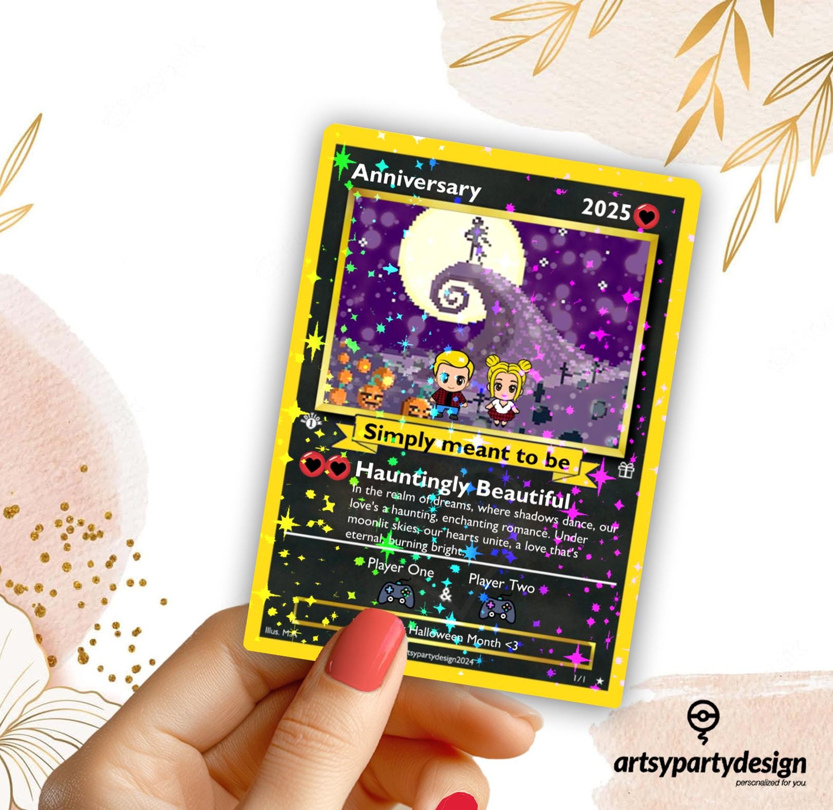 Custom Anniversary Card, Custom PokeCard, Valentines Day Gift , Proposal Card, Anniversary, Wedding Card, TCG, Custom Trading card,
