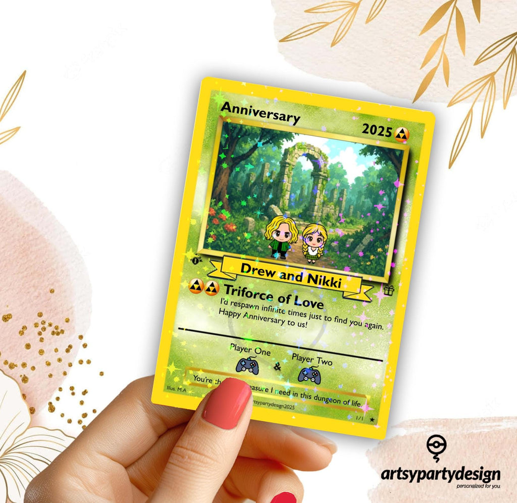 Custom Anniversary Card, Custom PokeCard, Valentines Day Gift , Proposal Card, Anniversary, Wedding Card, TCG, Custom Trading card, Gamer