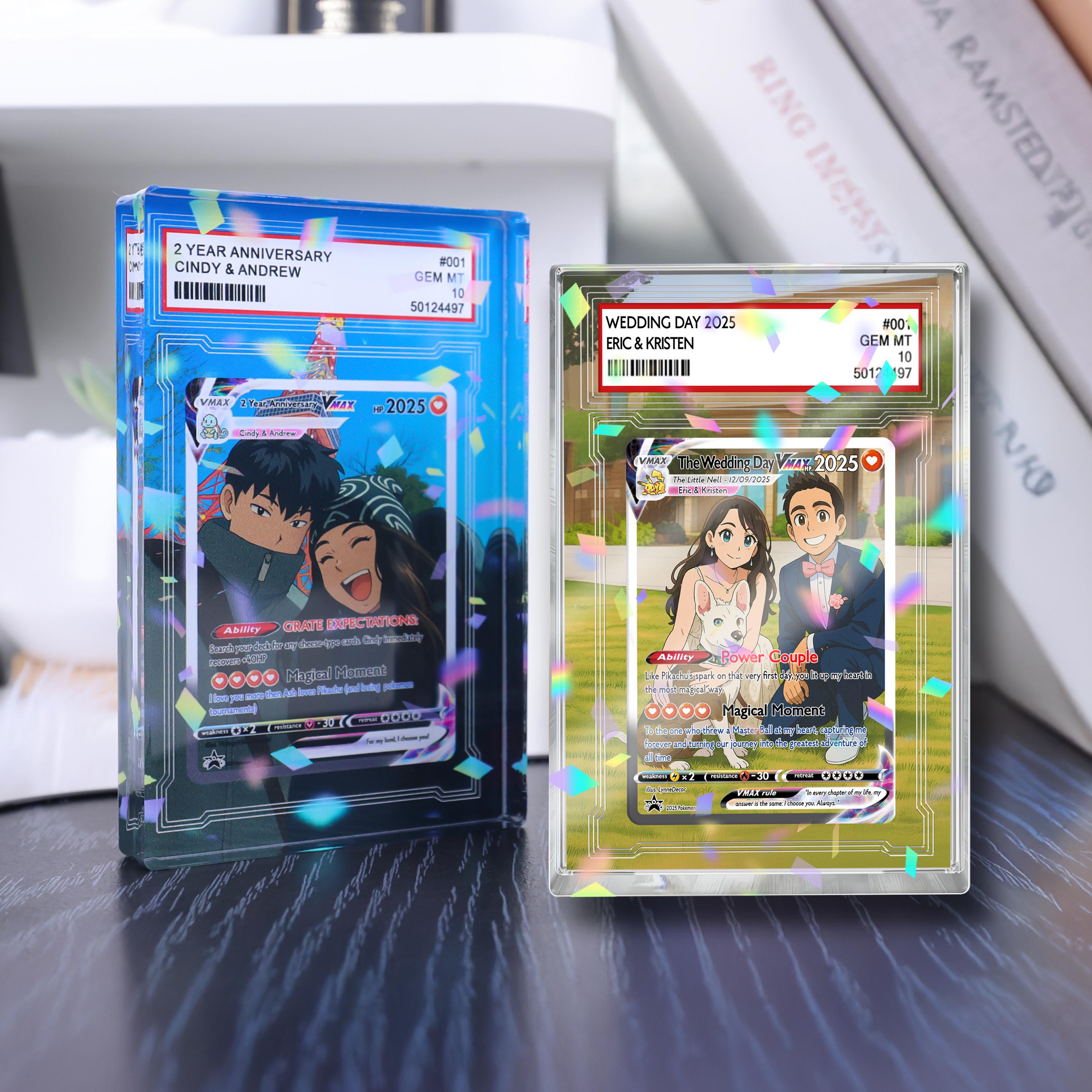 Personalized Pokemon Anniversary Card, Custom Anime Photo Acrylic Plaque, Anniversary Gift, Gift for Him, Gift for Her, Valentine's Day Gift