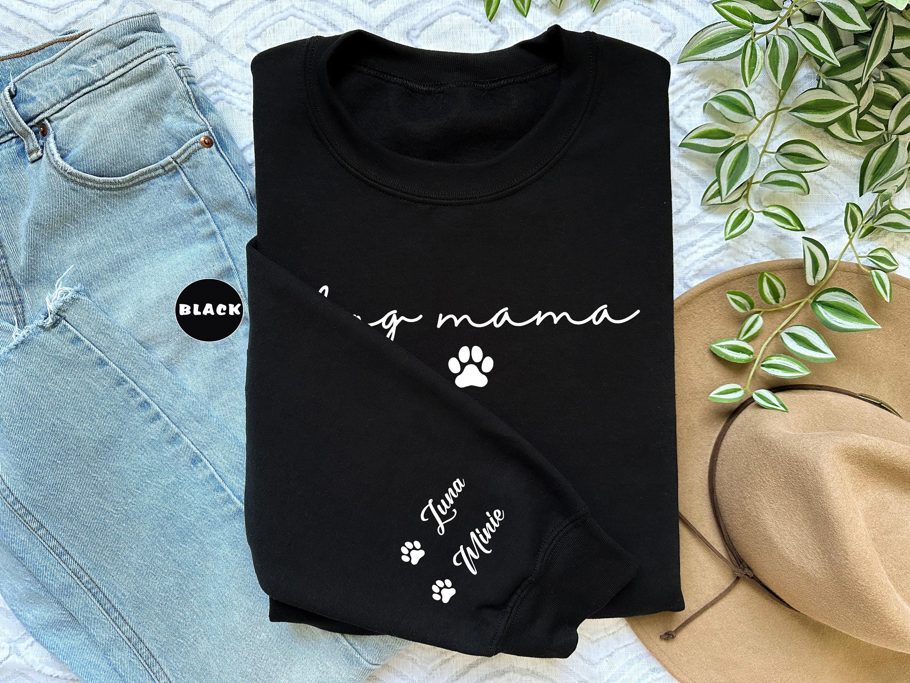 Personalized Dog Mama Sweatshirt, Custom Dog Mom Hoodie, Dog Owner Outfit, Dog Mama Clothings, Dog Mom Birthday Gift,...