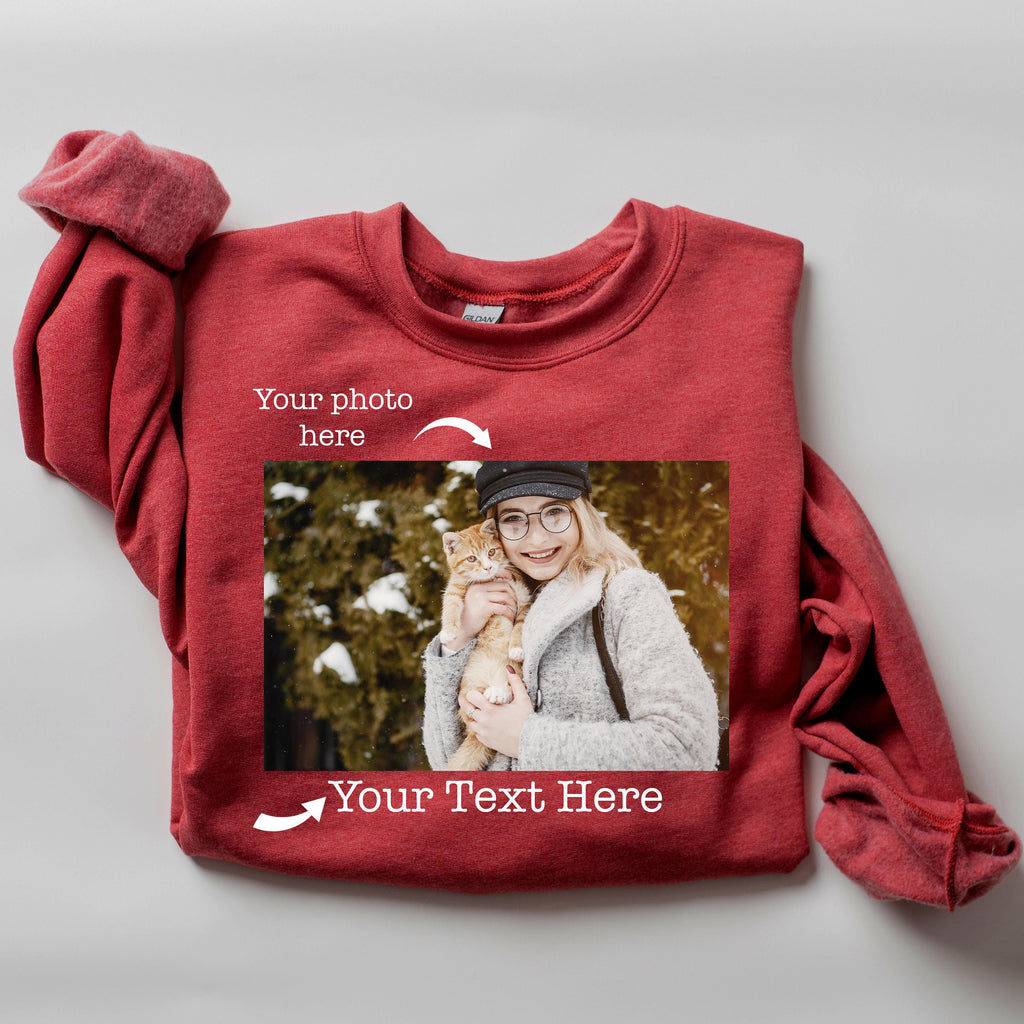 Custom Photo Sweatshirt, Personalized Family Picture Hoodie, Custom Text Outfit, Customized Image Clothing, Custom Ma...