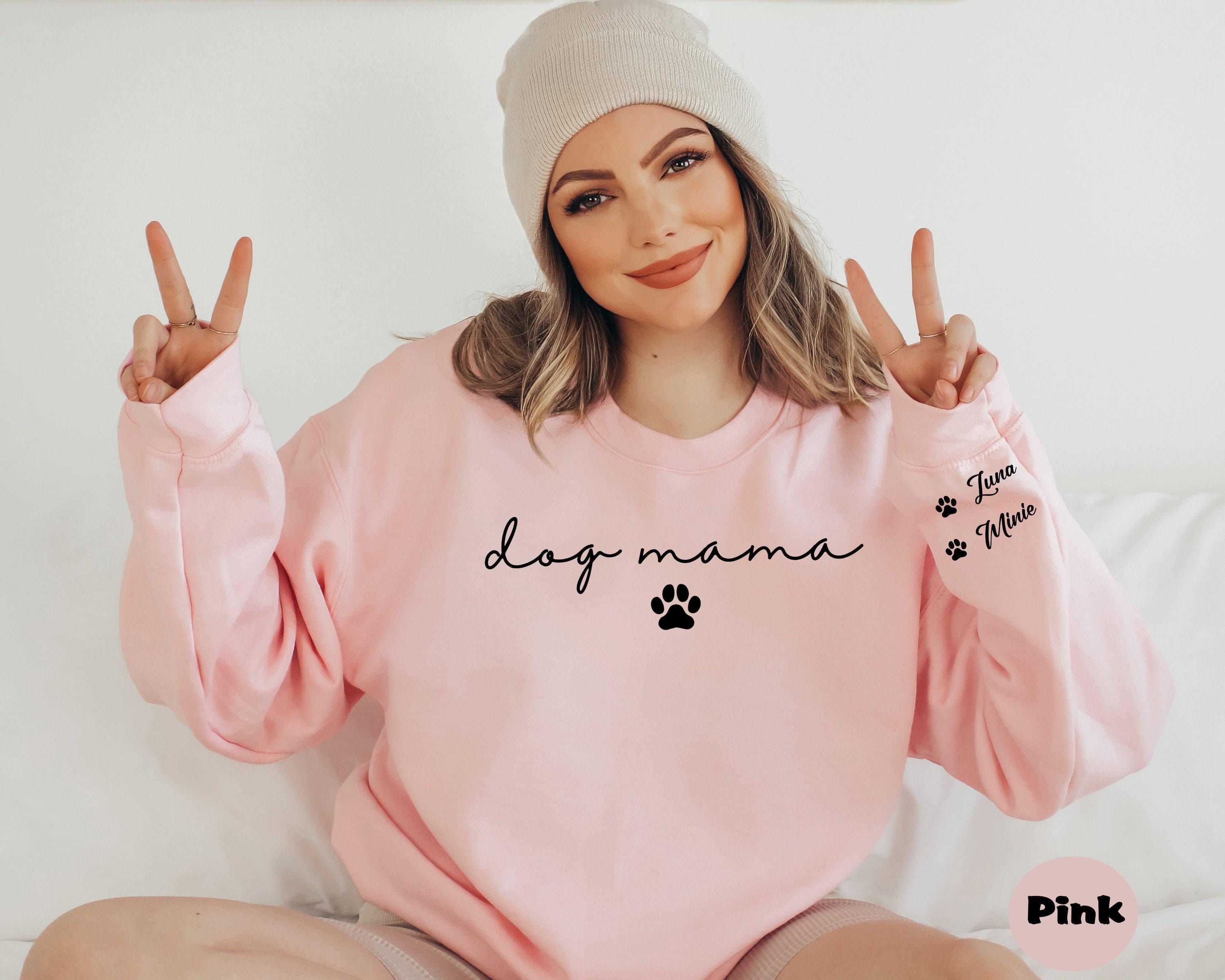 Personalized Dog Mama Sweatshirt, Custom Dog Mom Hoodie, Dog Owner Outfit, Dog Mama Clothings, Dog Mom Birthday Gift,...