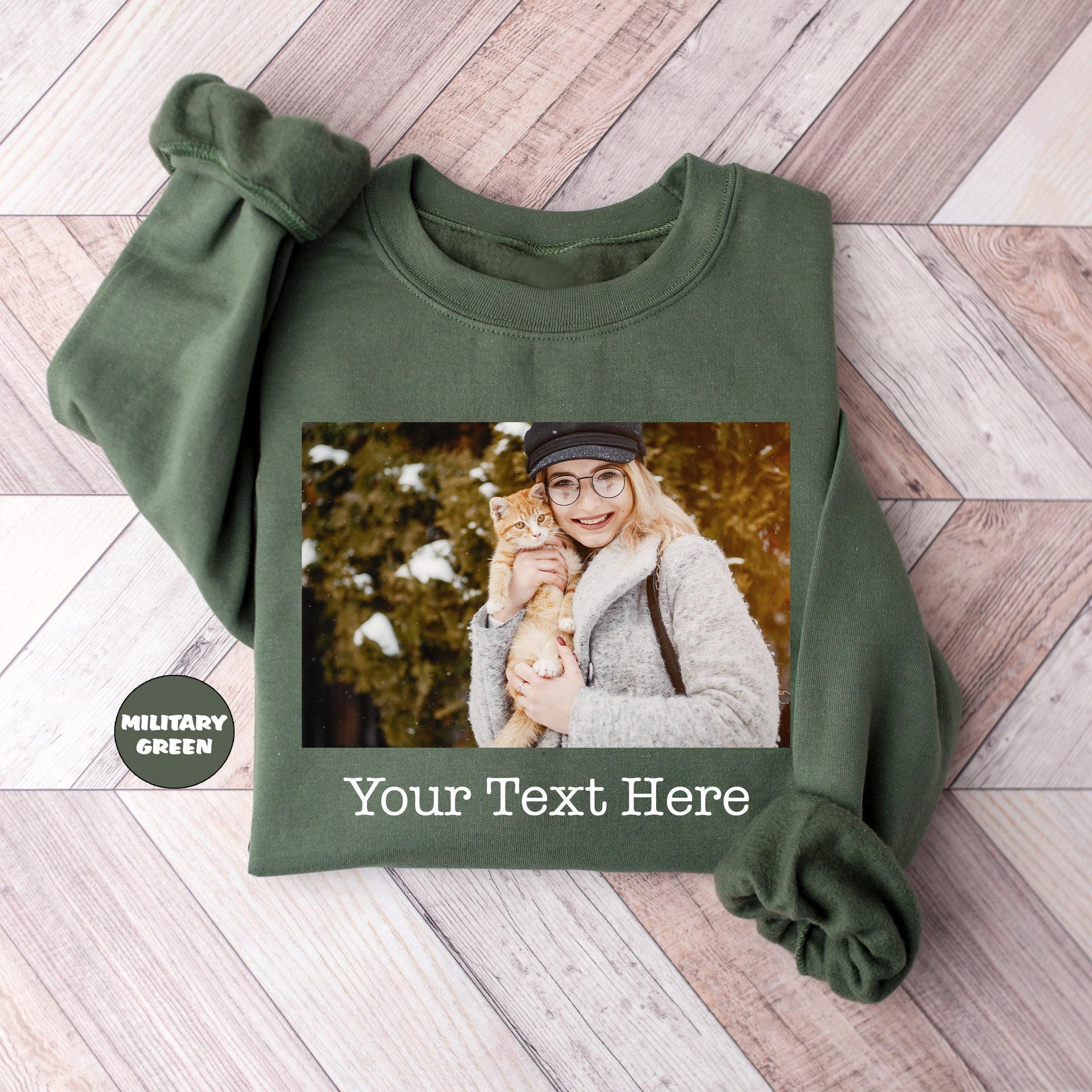 Custom Photo Sweatshirt, Personalized Family Picture Hoodie, Custom Text Outfit, Customized Image Clothing, Custom Ma...