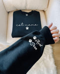 Personalized Cat Mama Sweatshirt With Cat Name, Custom Cat Mom Hoodie, Cute Cat Mommy Outfit, Cat Owner Clothing, Hap...