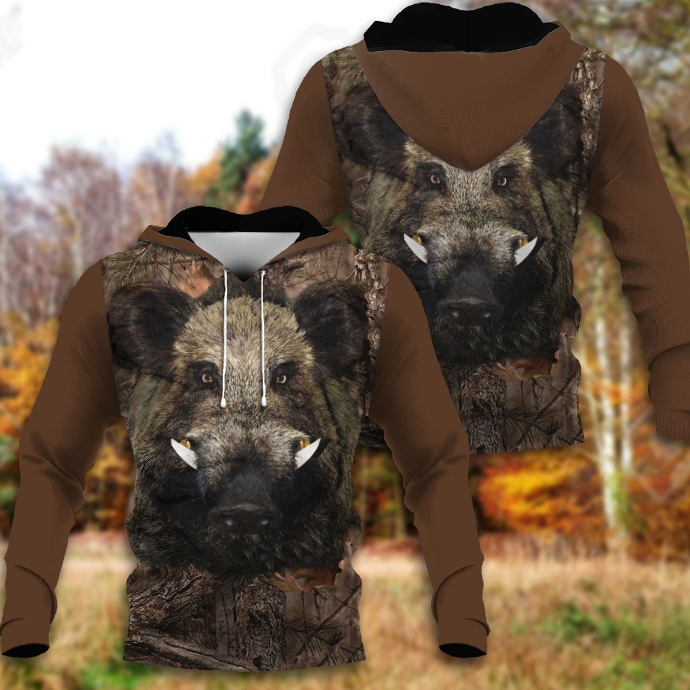 Wild Boar Camo Ptt Unisex 3D Hoodie All Over Print