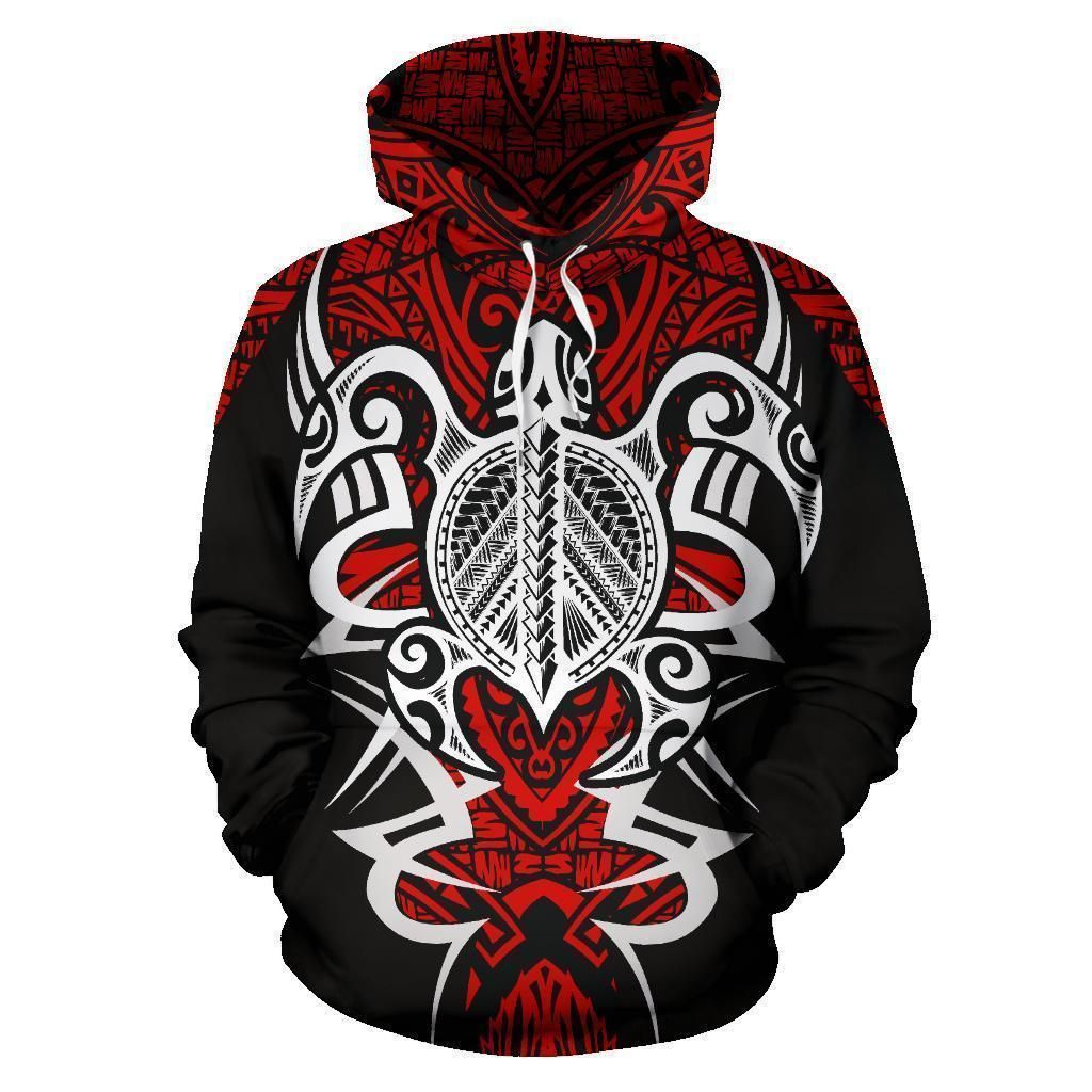 Samoan Turtle Polynesian Red Amazing Unisex 3D Hoodie All Over Print