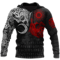 Red And White Norse Wolves Unique Unisex 3D Hoodie All Over Print