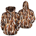 Basset Hound All Over Print Hoodie, Basset Hound Dog Hoodie, Dog Lover Gift, Cute Hound Dog Sweatshirt