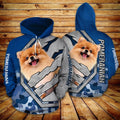 Pomeranian Camo Funny Unisex 3D Hoodie All Over Print