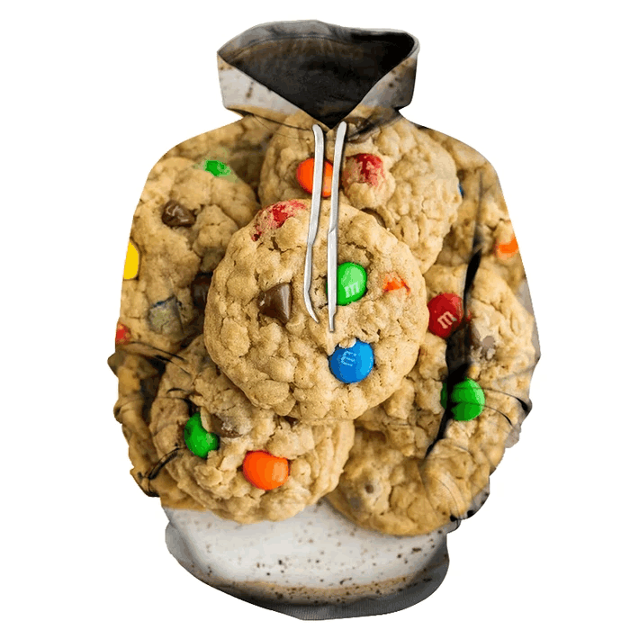 Chocolate Chip Cookie Hoodie, Cookie Lover Hoodie, Cookie Print Hoodie, Dessert Lover Gift, Sweet Treat Hoodie