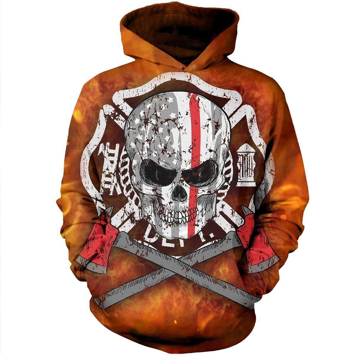 Fire Fighter Axe Skull Cool Mens Fashion Unisex 3D Hoodie All Over Print