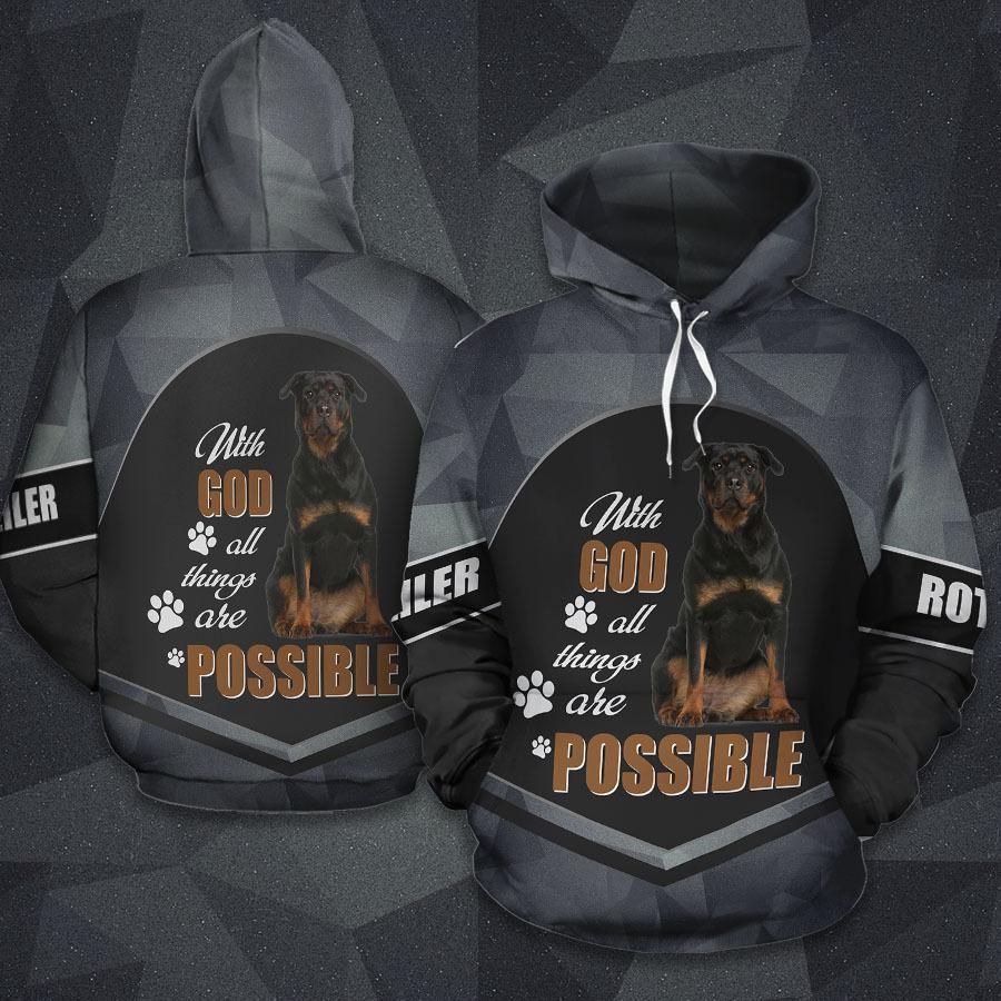 Rottweiler Grey Unique Unisex 3D Hoodie All Over Print