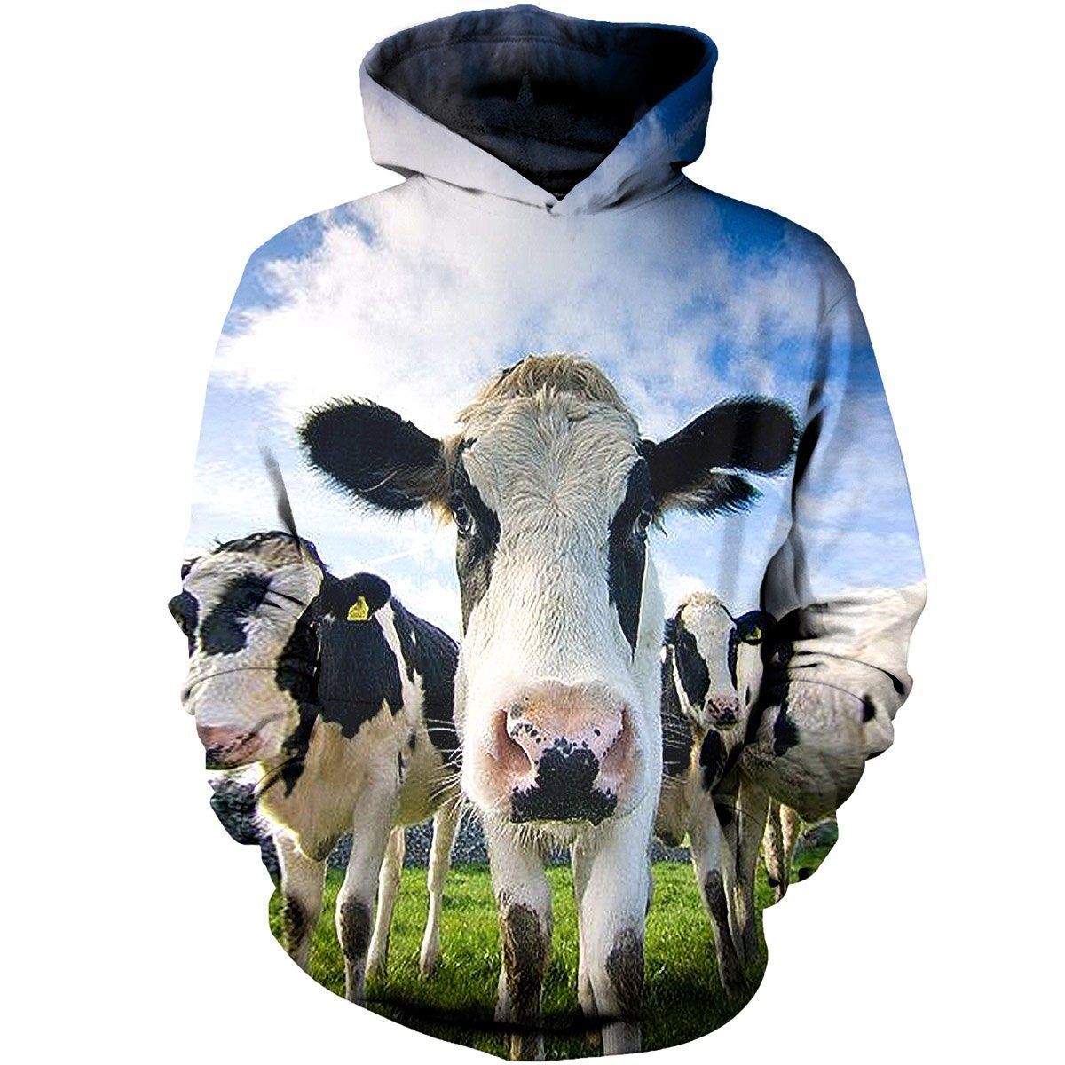 Farmer Kids Cow Dairy Funny Unisex 3D Hoodie All Over Print