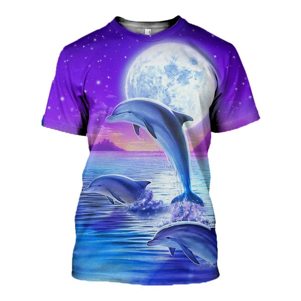 Dolphin graphic t-shirt, unisex cotton tee