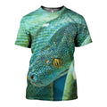 Green Snake Art graphic t-shirt, unisex cotton tee