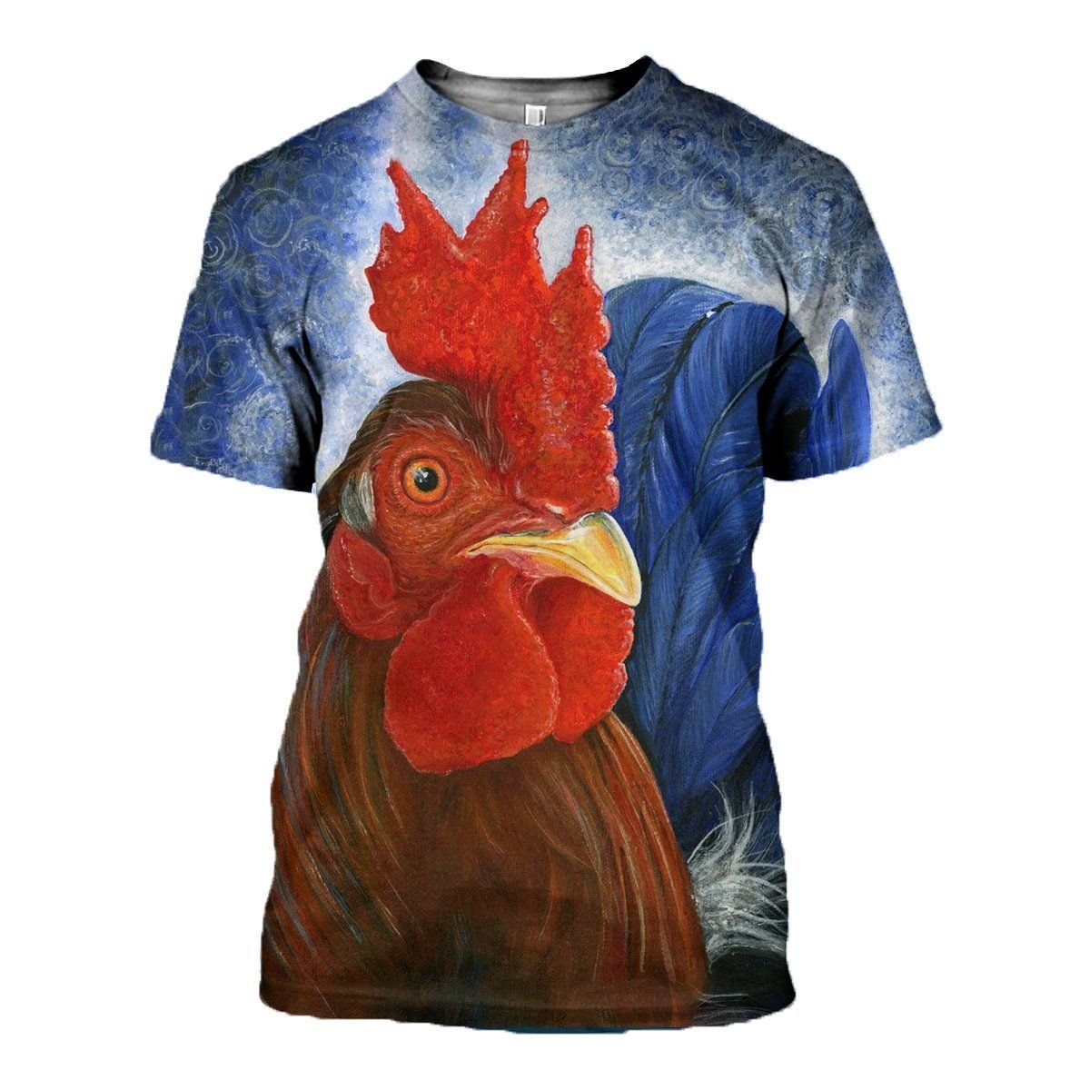 Chickens Art graphic t-shirt, unisex cotton tee