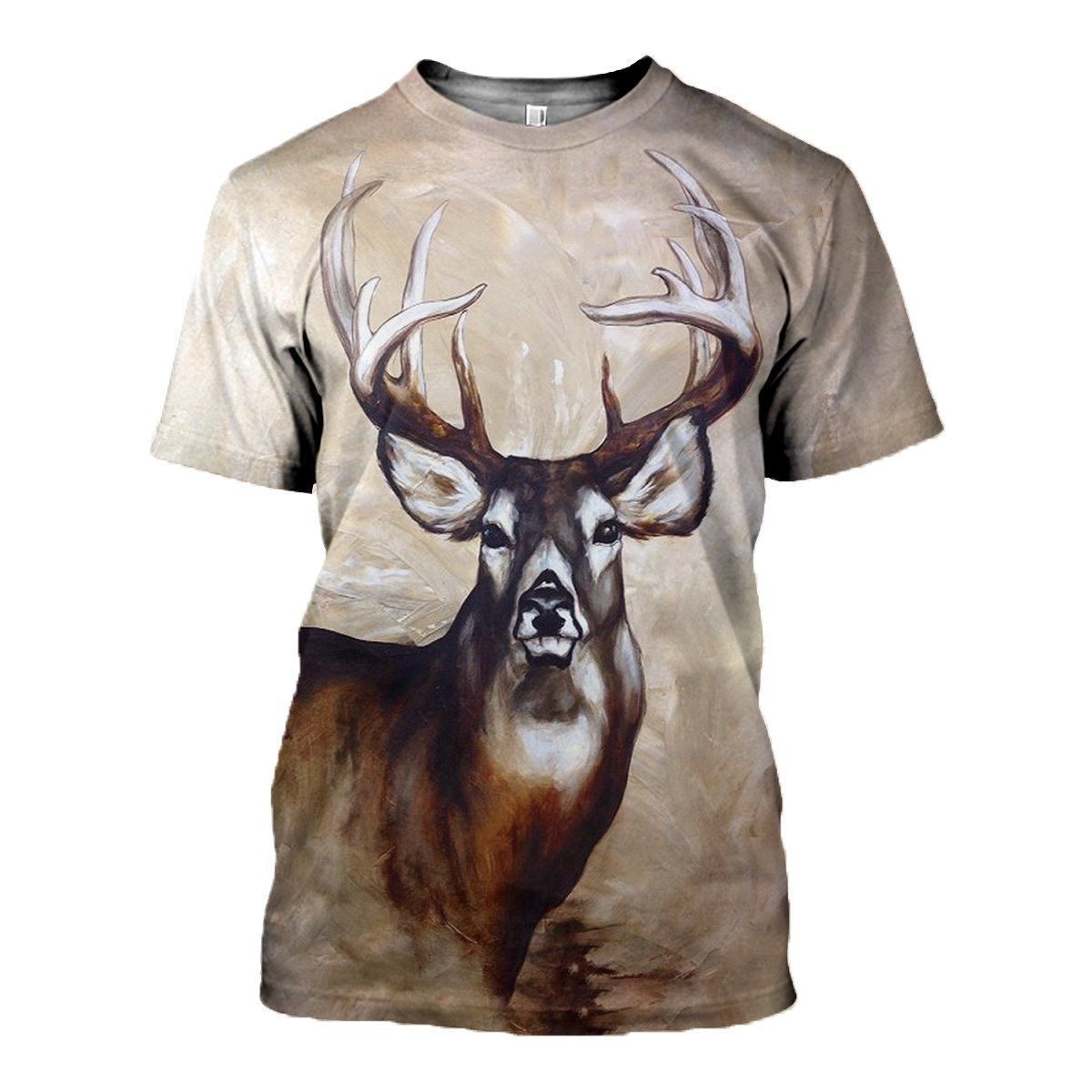Whitetail Deer Painting graphic t-shirt, unisex cotton tee