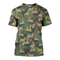 Camo Animals Art graphic t-shirt, unisex cotton tee