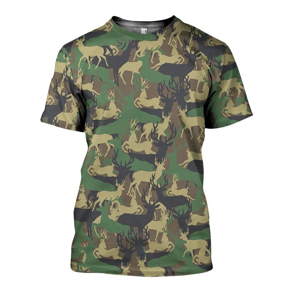 Camo Animals Art graphic t-shirt, unisex cotton tee