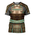 Samurai Green Armor Set graphic t-shirt, unisex cotton tee