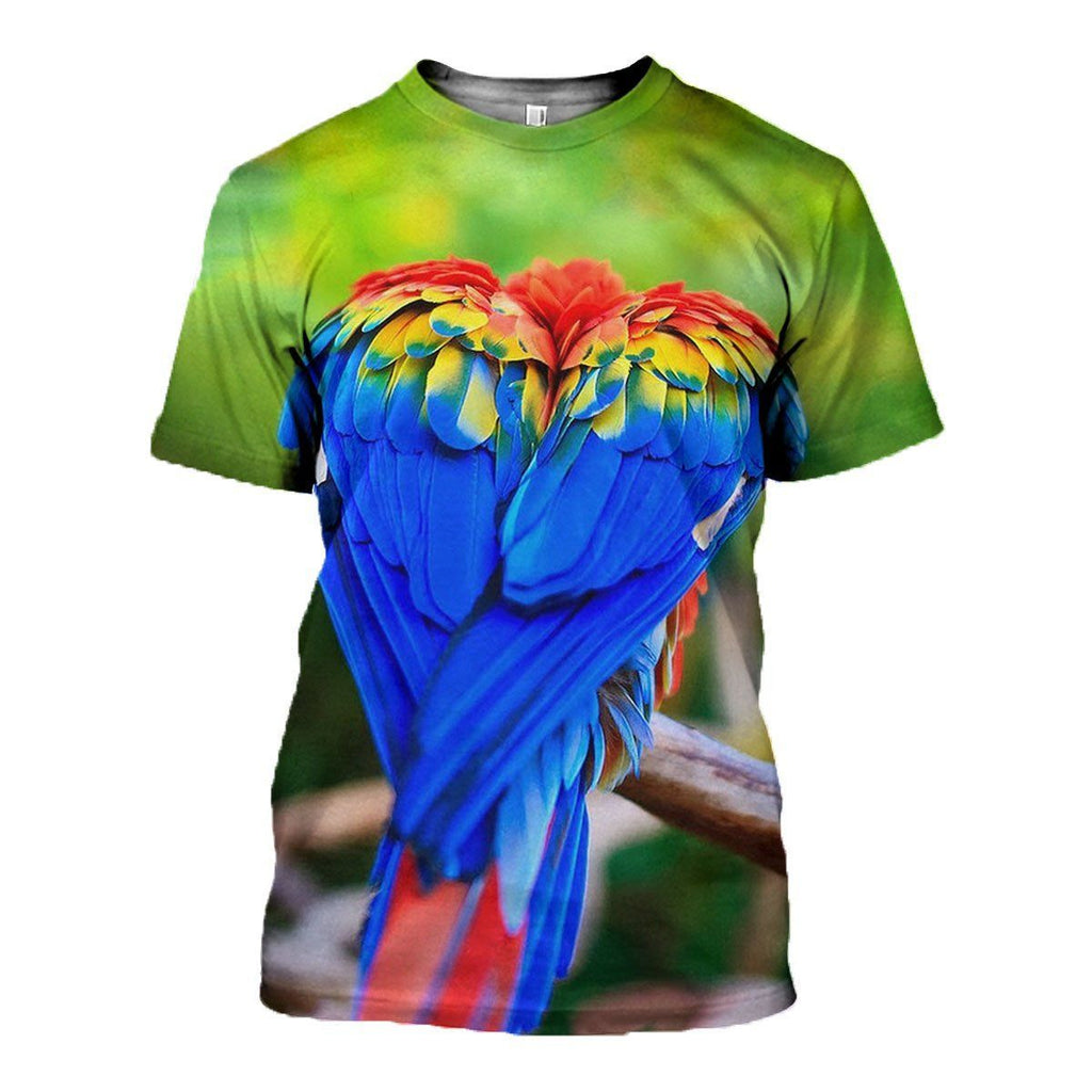 Parrot Couple graphic t-shirt, unisex cotton tee