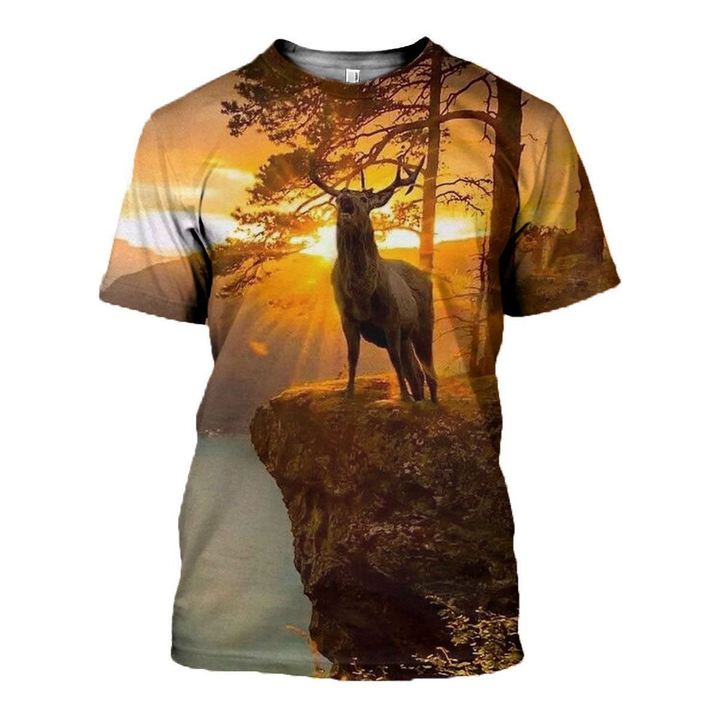 Deer graphic t-shirt, unisex cotton tee