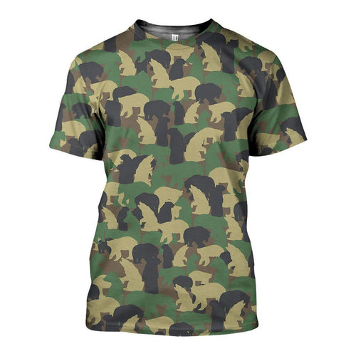 Camo Bear Art graphic t-shirt, unisex cotton tee