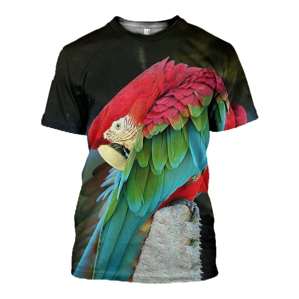 Parrot graphic t-shirt, unisex cotton tee