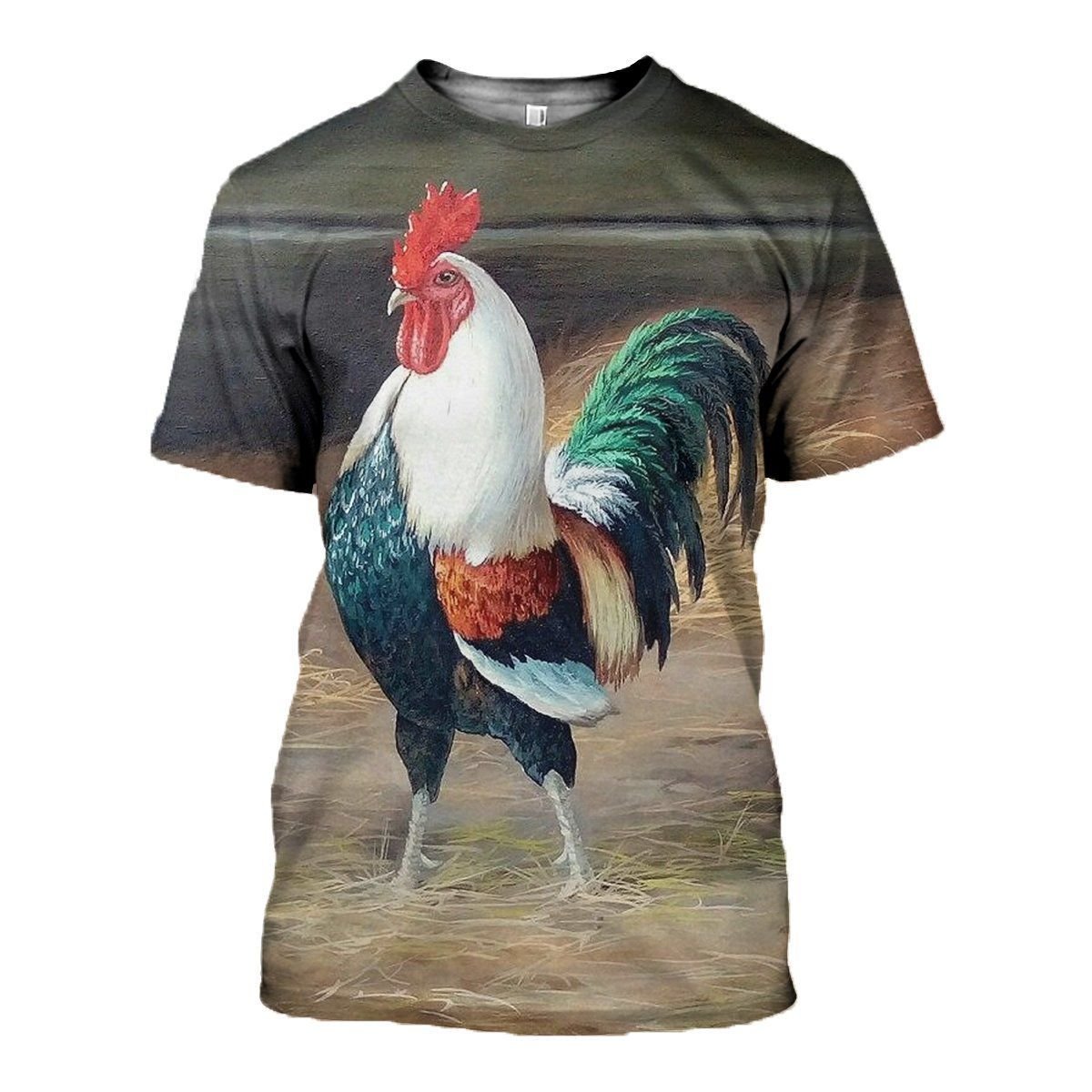Rooster graphic t-shirt, unisex cotton tee