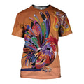 Rooster Art graphic t-shirt, unisex cotton tee