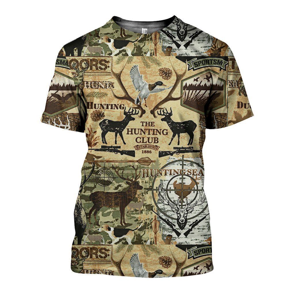 Hunting Art graphic t-shirt, unisex cotton tee
