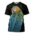 Parrot graphic t-shirt, unisex cotton tee